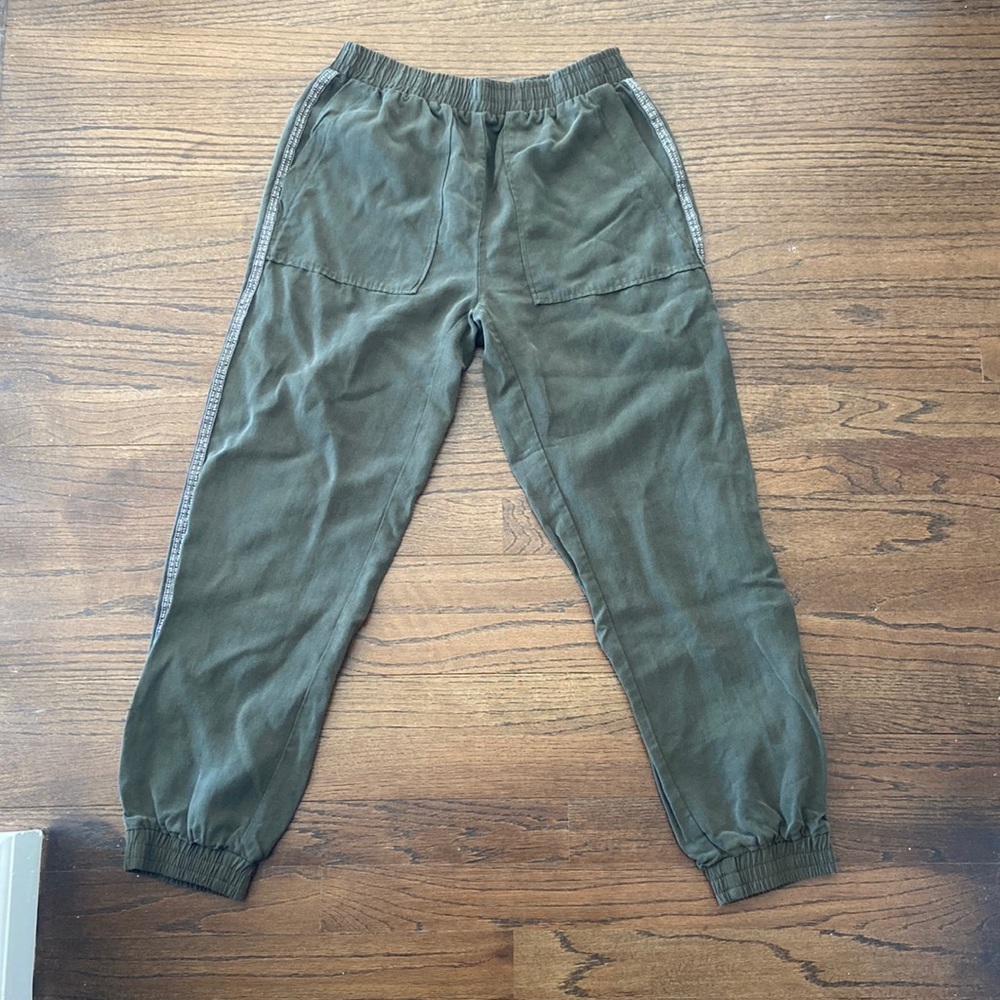 Zara cargo pants with rhinestones going down the side